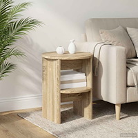 vidaXL Sidokabinett 2 pcs Sonoma-ek Ø40 x 50 cm Konstruerat trä
