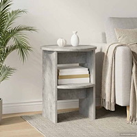 vidaXL Sidokabinett BetongGrå Ø40 x 50 cm Konstruerat trä