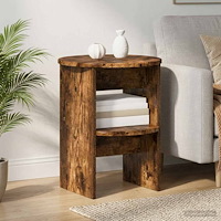 vidaXL Sidokabinett 2 pcs Rökt Ek Ø40 x 50 cm Konstruerat trä