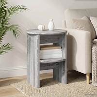 vidaXL Sidokabinett 2 pcs Grå Sonoma Ø40 x 50 cm Konstruerat trä