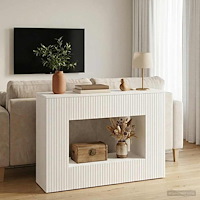 vidaXL Konsolbord Randig Högblank Vit 101 x 29 x 74 cm Konstruerat trä