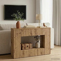 vidaXL Konsolbord Randig Artisan Ek 101 x 29 x 74 cm Konstruerat trä