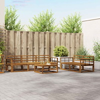 vidaXL Utomhussoffset 6 pcs Naturfärg Massivt Akaciaträ