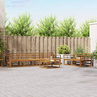 vidaXL Utomhussoffset 7 pcs Naturfärg Massivt Akaciaträ