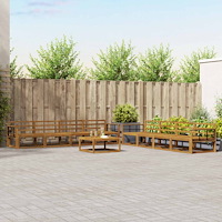 vidaXL Utomhussoffset 9 pcs Naturfärg Massivt Akaciaträ