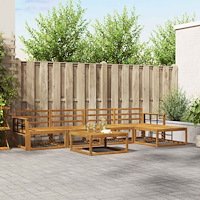 vidaXL Utomhussoffset 6 pcs Naturfärg Massivt Akaciaträ