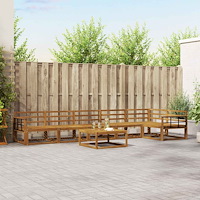 vidaXL Utomhussoffset 7 pcs Naturfärg Massivt Akaciaträ