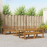vidaXL Utomhussoffset 9 pcs Naturlig Massivt Akaciaträ