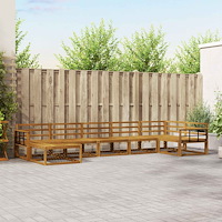 vidaXL Utomhussoffset 7 pcs Naturfärg Massivt Akaciaträ