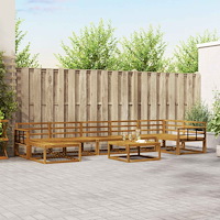 vidaXL Utomhussoffset 8 pcs Naturfärg Massivt Akaciaträ