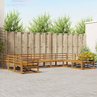 vidaXL Utomhussoffset 9 pcs Naturfärg Massivt Akaciaträ