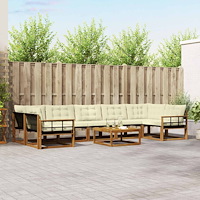 vidaXL Utomhussoffset med kudde 8 pcs Naturlig och Grädde