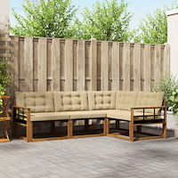 vidaXL Utomhussoffset med kudde 4 pcs Naturlig och Beige