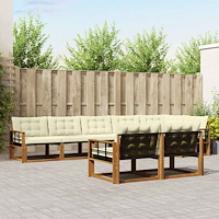 vidaXL Utomhussoffset med kudde 8 pcs Naturlig och Grädde