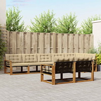 vidaXL Utomhussoffset med kudde 8 pcs Naturlig och Beige