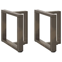 vidaXL Soffbordsben T-formade 2 st svarta 50x25x(42-43) cm stål