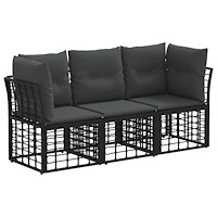 vidaXL Utomhussoffset Svart Polyester
