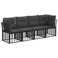 vidaXL Utomhussoffset Svart Polyester