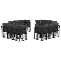 vidaXL Utomhussoffset Svart Polyester