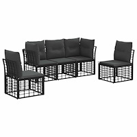 vidaXL Utomhussoffset Svart Polyester