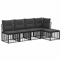 vidaXL Utomhussoffset Svart Polyester