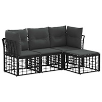 vidaXL Utomhussoffset Svart Polyester