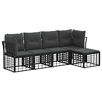 vidaXL Utomhussoffset Svart Polyester