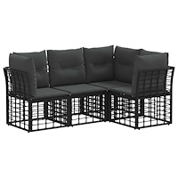 vidaXL Utomhussoffset Svart Polyester