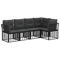 vidaXL Utomhussoffset Svart Polyester