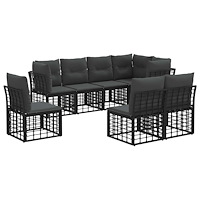 vidaXL Utomhussoffset Svart Polyester