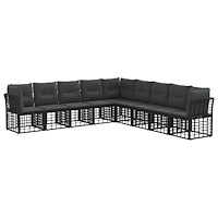 vidaXL Utomhussoffset Svart Polyester