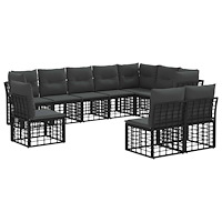 vidaXL Utomhussoffset Svart Polyester