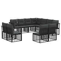 vidaXL Utomhussoffset Svart Polyester