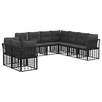vidaXL Utomhussoffset Svart Polyester