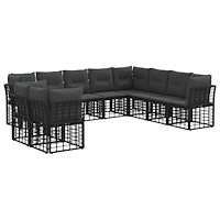 vidaXL Utomhussoffset Svart Polyester