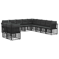 vidaXL Utomhussoffset Svart Polyester