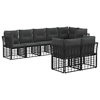 vidaXL Utomhussoffset Svart Polyester