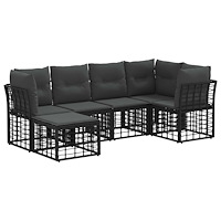 vidaXL Utomhussoffset Svart Polyester