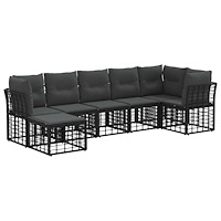 vidaXL Utomhussoffset Svart Polyester