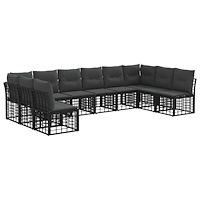 vidaXL Utomhussoffset Svart Polyester