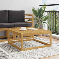 vidaXL Utomhuspall Massivt Akaciaträ Vit 79 x 79 x 37 cm