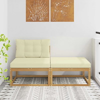 vidaXL 2 Stycke Utomhuspall Polyester Vit