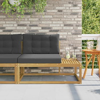 vidaXL Modulsoffa utomhus med kudde Vit 115 x 83 x 73 cm Polyester