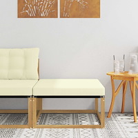 vidaXL Utomhuspall Massivt Akaciaträ och Textilene Vit