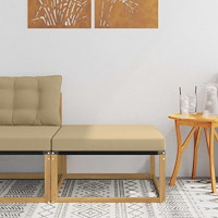 vidaXL Utomhuspall Massivt Akaciaträ och Textilene Vit