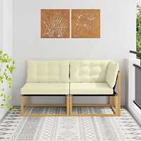 vidaXL Sektionell Soffa Enheter med kudde Vit 162,5 x 83 x 73 cm