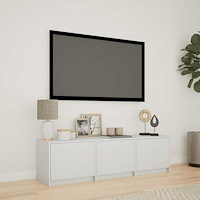 vidaXL TV-bänk med LED med låda Vit 140 x 34 x 40 cm Konstruerat trä