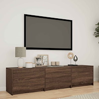 vidaXL TV-bänk med LED Brun ek 165 x 34 x 40 cm Konstruerat trä