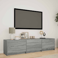vidaXL TV-bänk med LED Grå Sonoma 165 x 34 x 40 cm Konstruerat trä