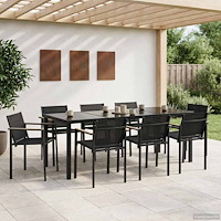 vidaXL Utemöbelset 7 pcs Svart och Anthracit Textilene